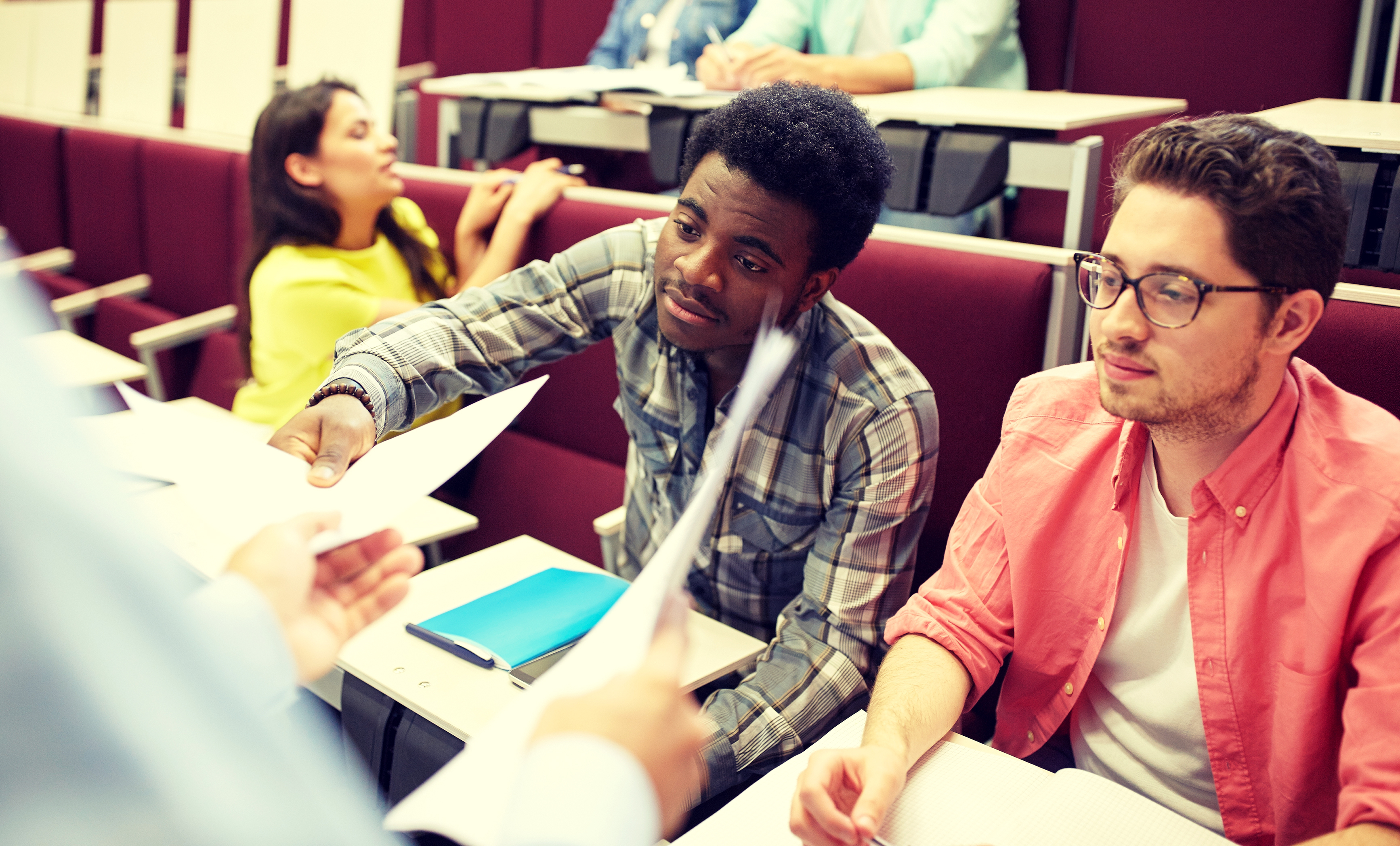 Students sitting at their desks.